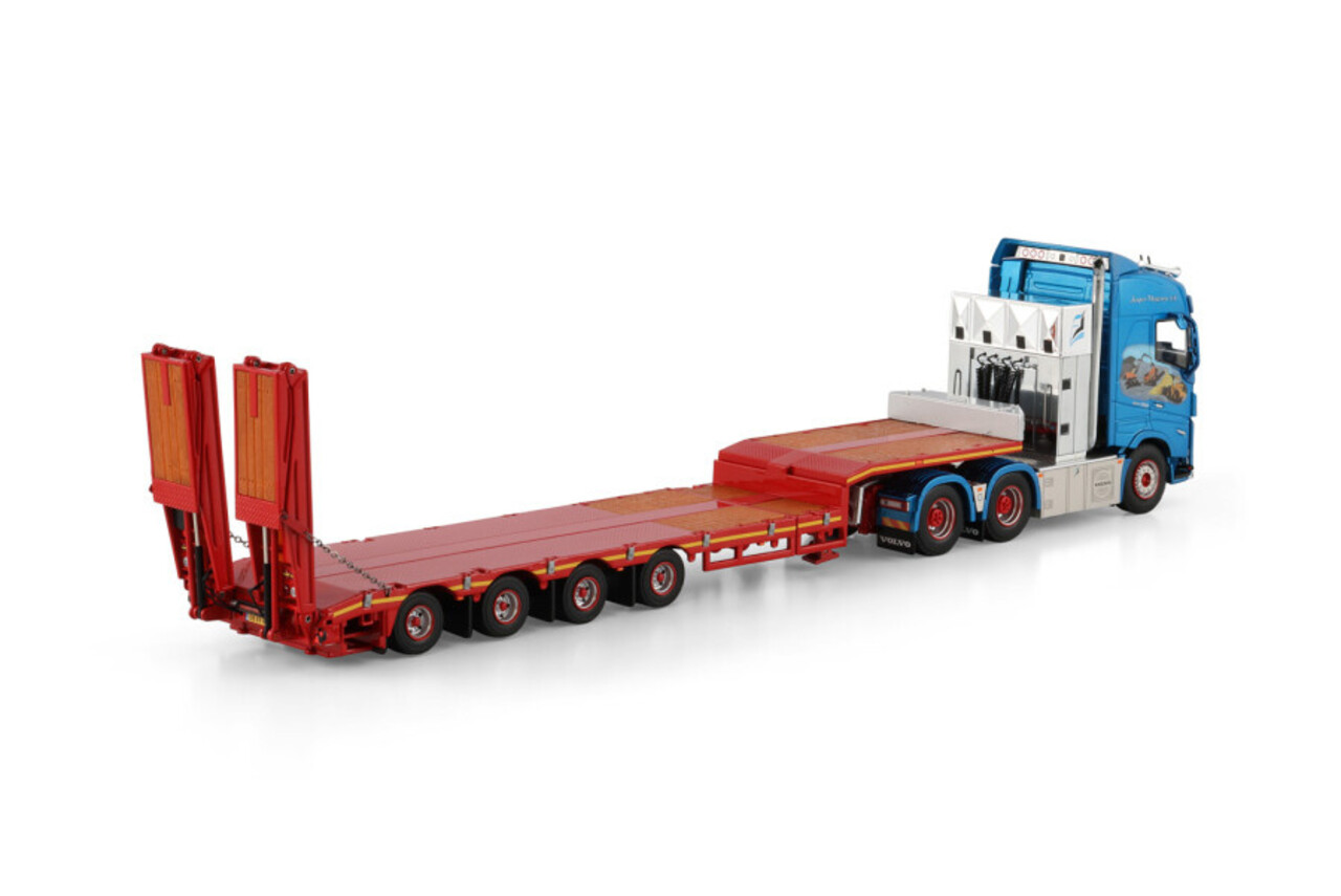 Volvo Volvo FH5 Globetrotter 6x4 + Semi Low Loader 4 Axle + Ramps 'Jesper Thygesen' - 1:50 - WSI Models Volvo Volvo FH5 Globetrotter 6x4 + Semi Low Loader 4 Axle + Ramps 'Jesper Thygesen' - 1:50 - WSI Models