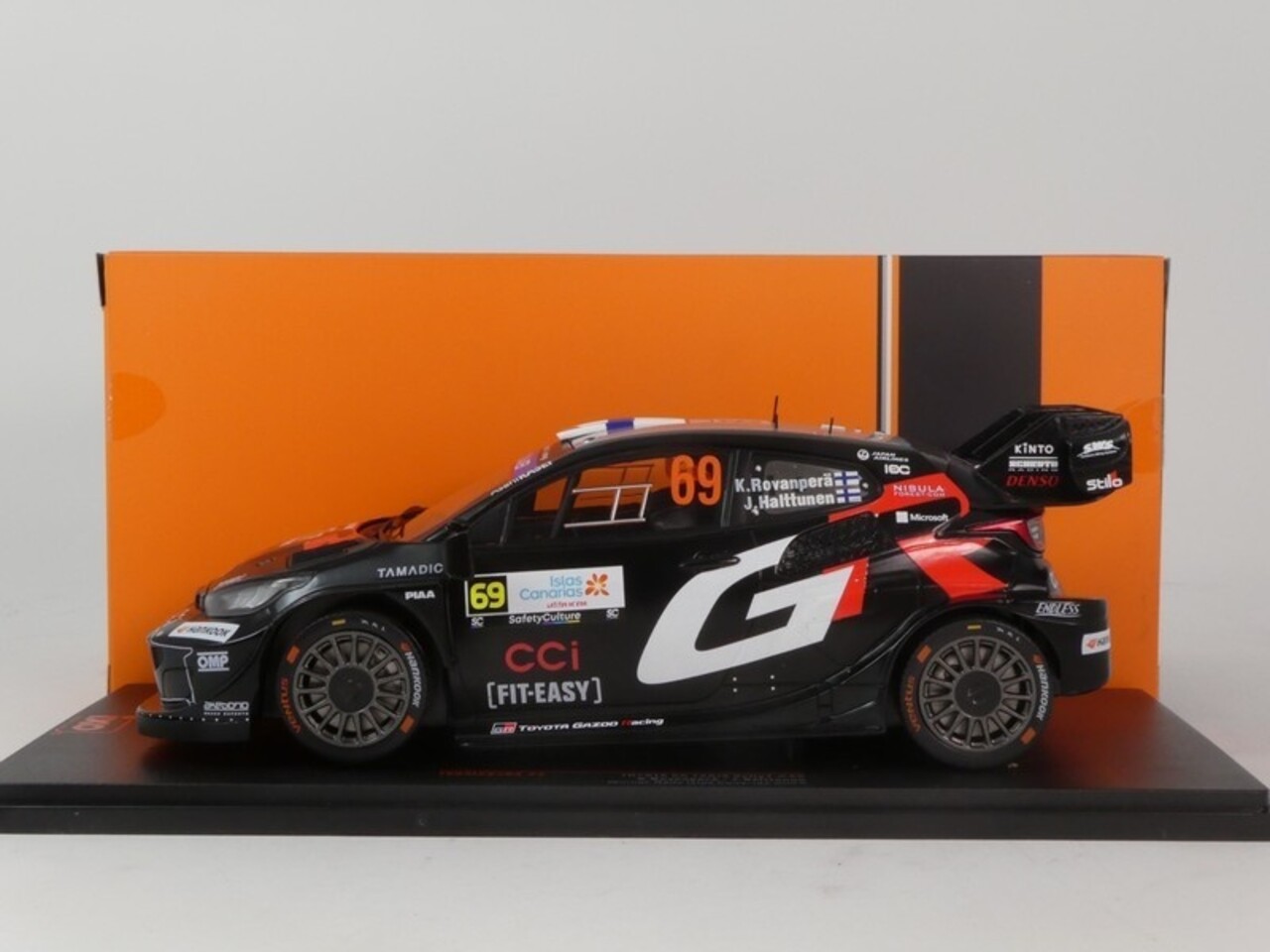 Toyota Toyota GR Yaris Rally 1 #69 Winner Rally Canary Islands 2025 - 1:18 - IXO Models Toyota Toyota GR Yaris Rally 1 #69 Winner Rally Canary Islands 2025 - 1:18 - IXO Models