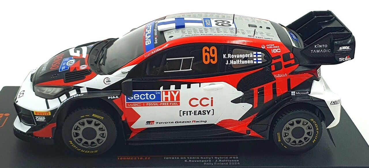 Toyota Toyota GR Yaris Rally 1 Hybrid #69 Rally WM Rally Finland 2024 - 1:18 - IXO Models Toyota Toyota GR Yaris Rally 1 Hybrid #69 Rally WM Rally Finland 2024 - 1:18 - IXO Models