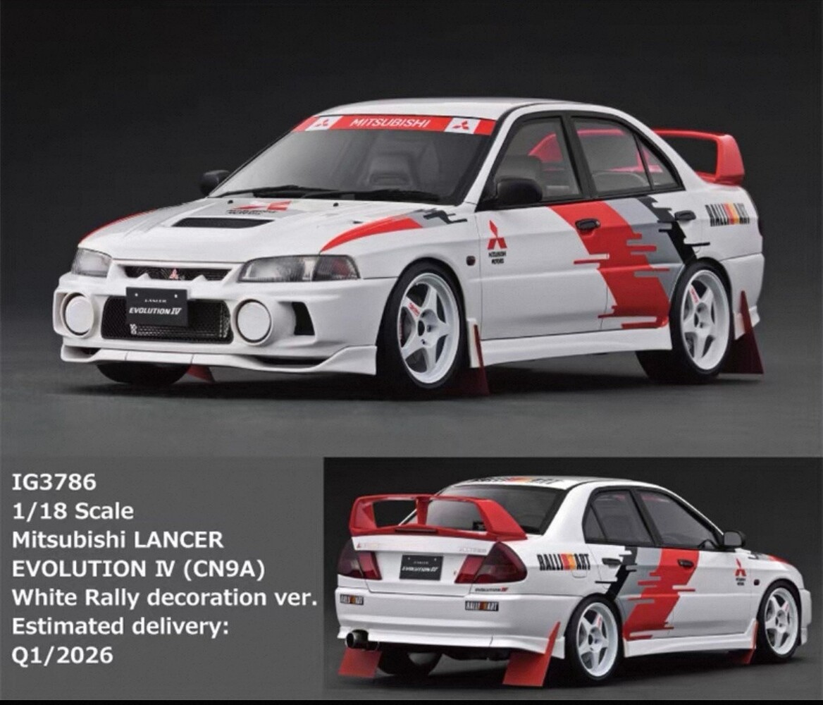 Mitsubishi Mitsubishi Lancer Evolution IV (CN9A) Rally Decoration Version - 1:18 - Ignition Model Mitsubishi Mitsubishi Lancer Evolution IV (CN9A) Rally Decoration Version - 1:18 - Ignition Model