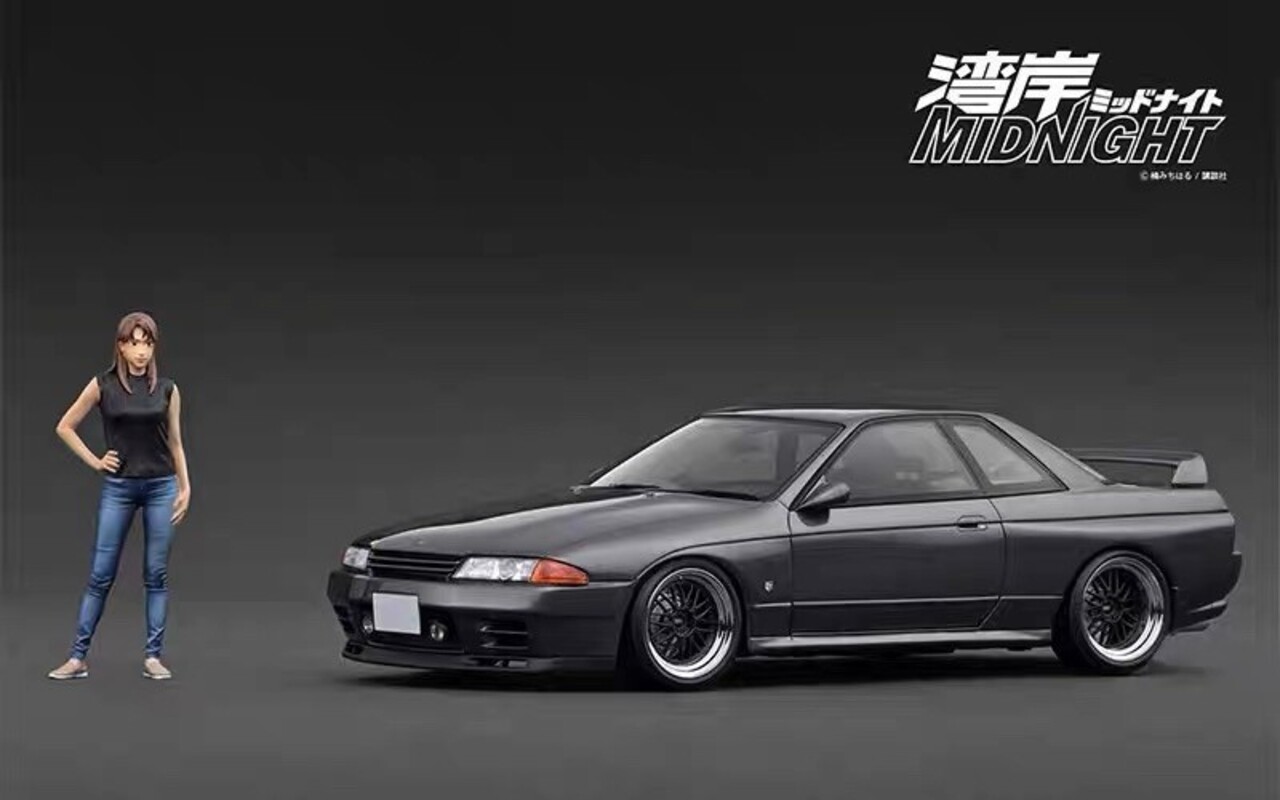Nissan Nissan Skyline GT-R (R32) 'Midnight' Reina's R + Figure Ms.Reina Akikawa  - 1:18 - Ignition Model