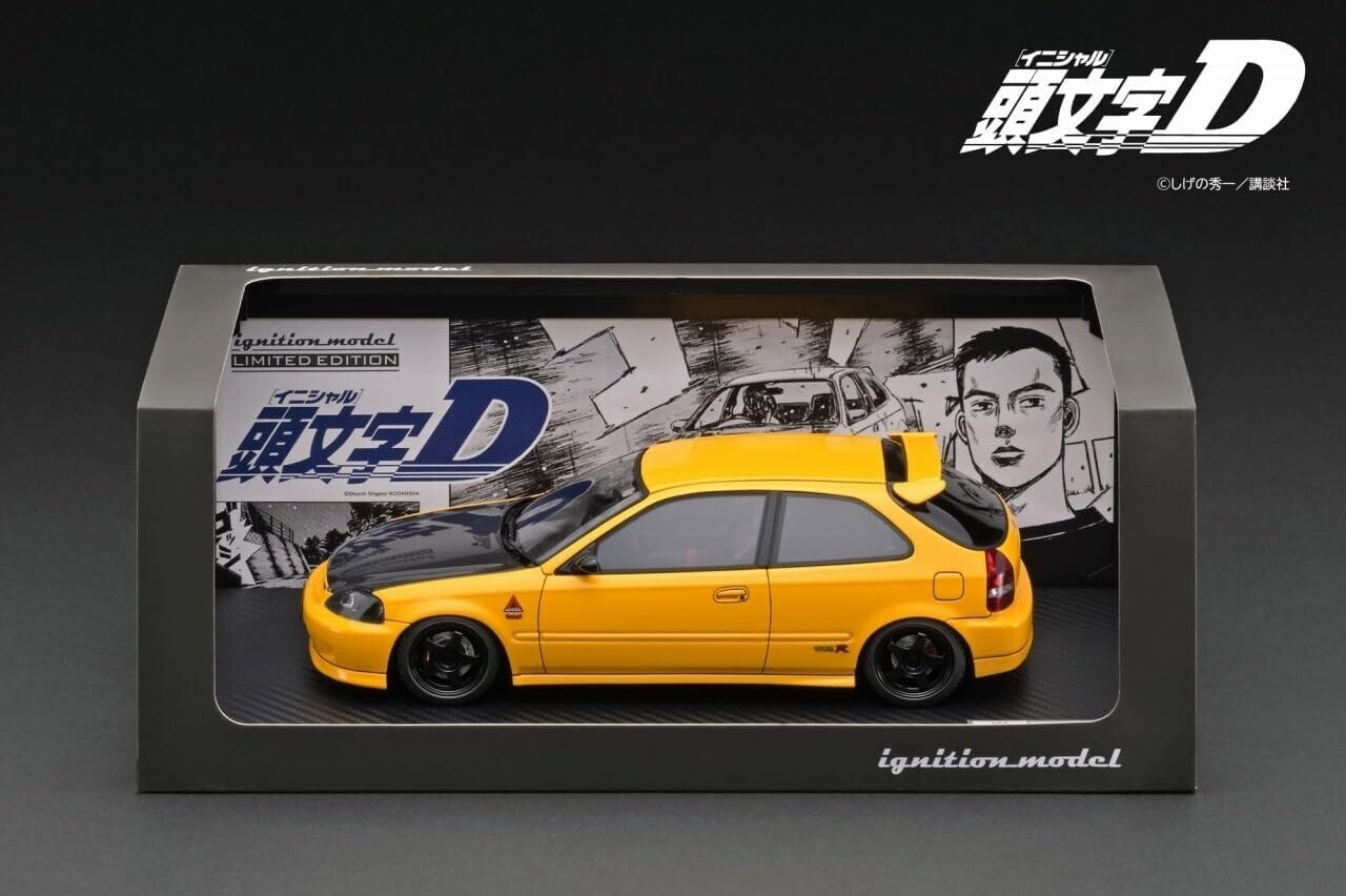 Honda Initial D Honda Civic (EK9) Type R + Carbon Bonnet - 1:18 - Ignition Model Honda Initial D Honda Civic (EK9) Type R + Carbon Bonnet - 1:18 - Ignition Model