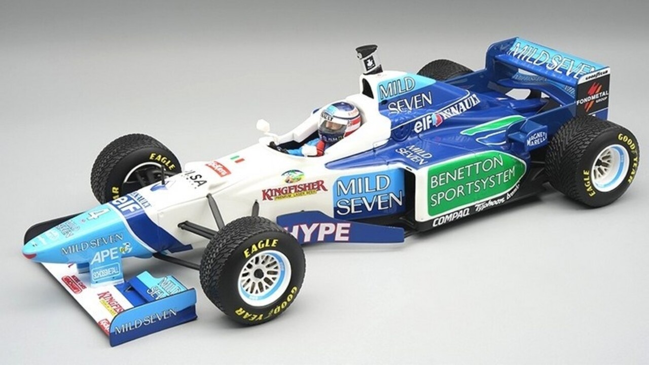 Formule 1 Benetton F1 B196 #4 GP Spain (+ Rain Tyres + Driver) 1996 - 1:18 - Tecnomodel Mythos Formule 1 Benetton F1 B196 #4 GP Spain (+ Rain Tyres + Driver) 1996 - 1:18 - Tecnomodel Mythos