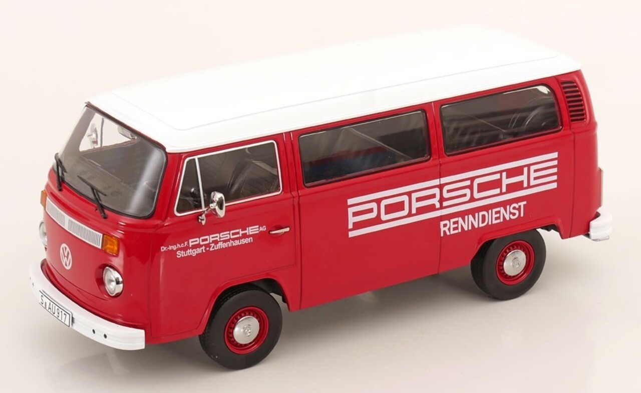 Volkswagen Volkswagen T2 Minibus Porsche Renndienst Stuttgart Zuffenhausen 1972 - 1:18 - KK Scale Volkswagen Volkswagen T2 Minibus Porsche Renndienst Stuttgart Zuffenhausen 1972 - 1:18 - KK Scale