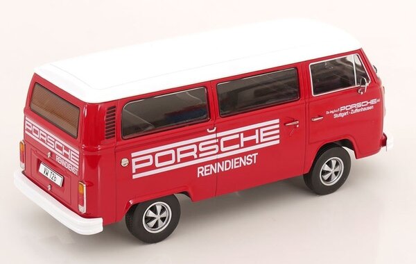 Volkswagen Volkswagen T2 Minibus Porsche Renndienst Stuttgart Zuffenhausen 1972 + Fuchs Rims - 1:18 - KK Scale