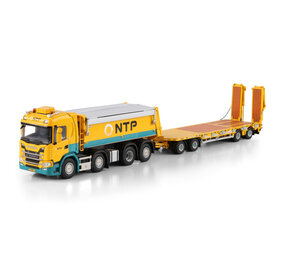 Scania Scania G Normal CG17N 8x2 Tag Axle Tipper Truck + Low Loader Drawbar Trailer 4 Axle - 1:50 - WSI Models Scania Scania G Normal CG17N 8x2 Tag Axle Tipper Truck + Low Loader Drawbar Trailer 4 Axle - 1:50 - WSI Models