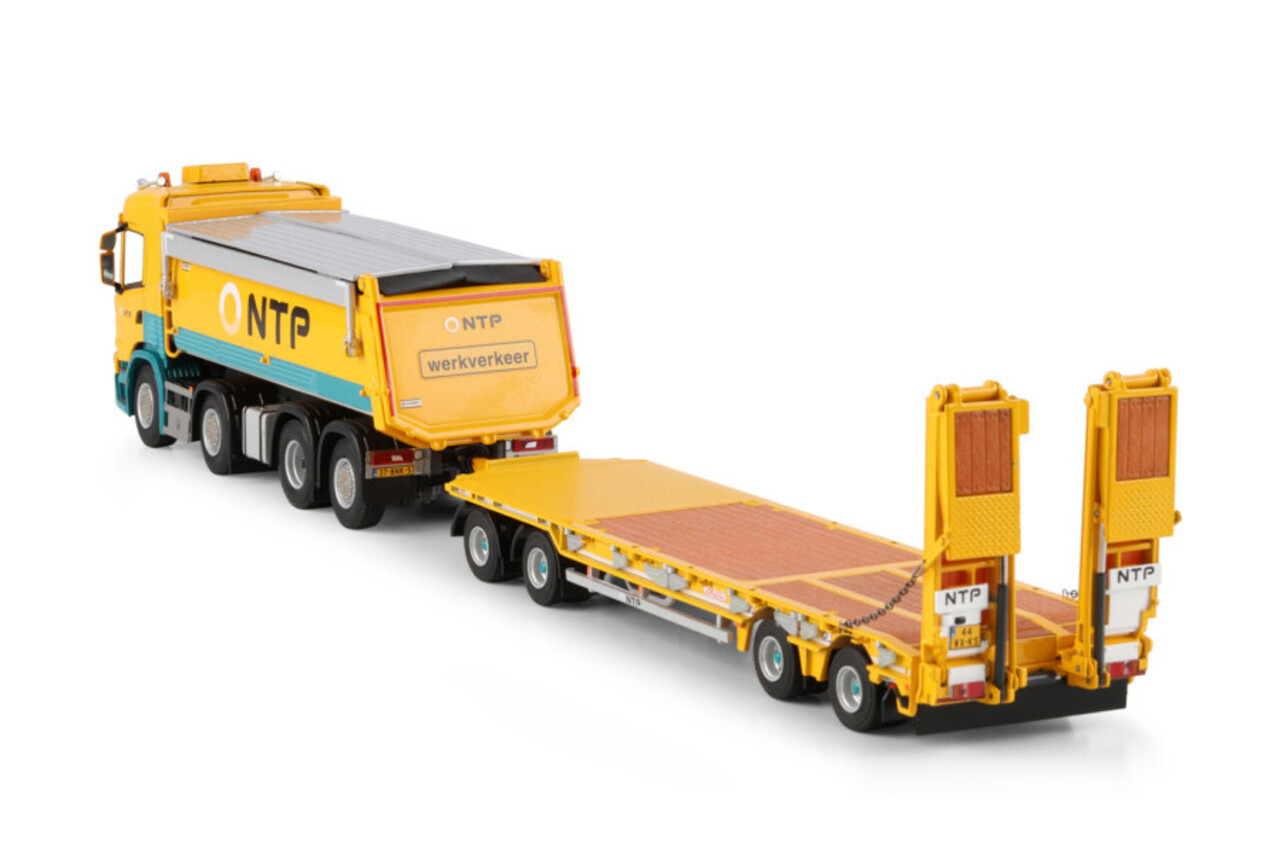 Scania Scania G Normal CG17N 8x2 Tag Axle Tipper Truck + Low Loader Drawbar Trailer 4 Axle - 1:50 - WSI Models Scania Scania G Normal CG17N 8x2 Tag Axle Tipper Truck + Low Loader Drawbar Trailer 4 Axle - 1:50 - WSI Models