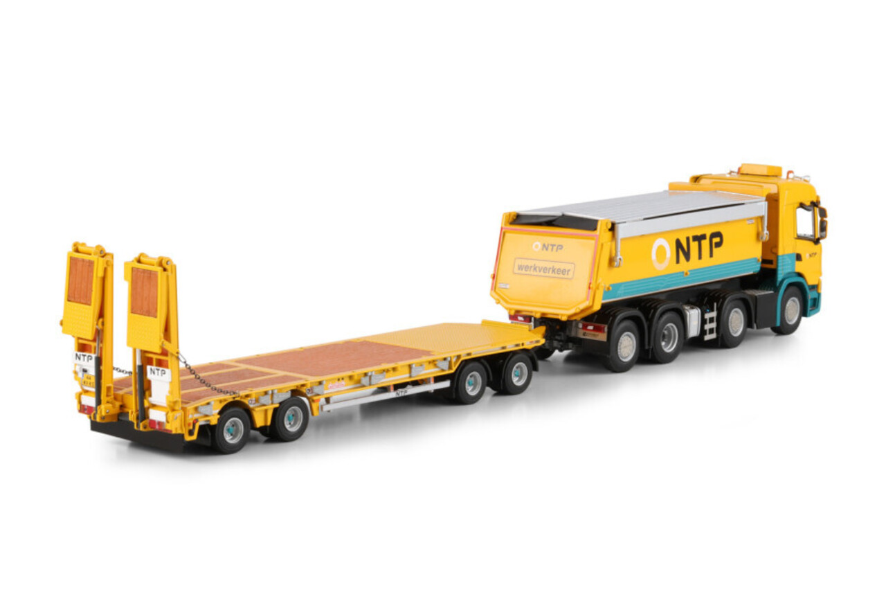 Scania Scania G Normal CG17N 8x2 Tag Axle Tipper Truck + Low Loader Drawbar Trailer 4 Axle - 1:50 - WSI Models Scania Scania G Normal CG17N 8x2 Tag Axle Tipper Truck + Low Loader Drawbar Trailer 4 Axle - 1:50 - WSI Models