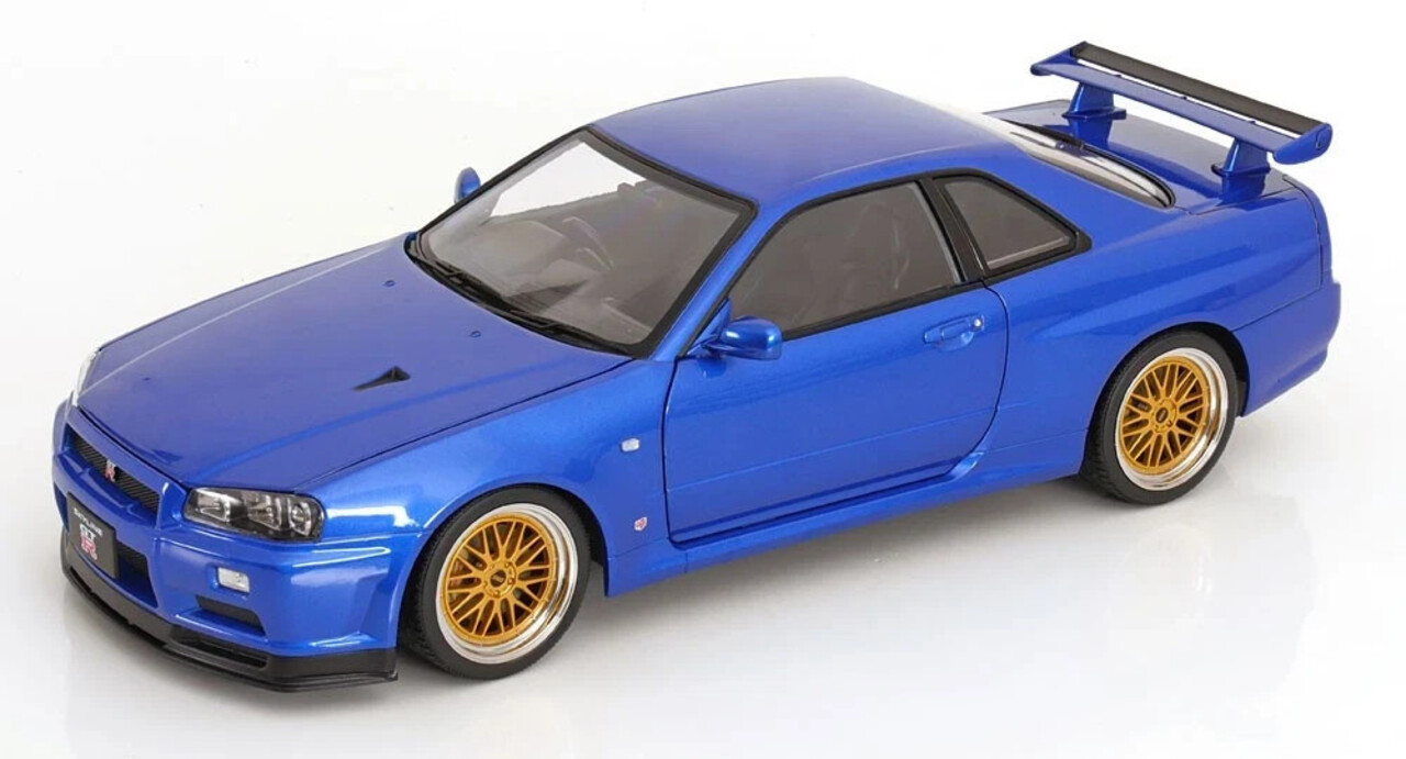 Nissan Nissan Skyline GT-R (R34) V-SPEC II 2001 + BBS Rims - 1:12 - KK Scale Nissan Nissan Skyline GT-R (R34) V-SPEC II 2001 + BBS Rims - 1:12 - KK Scale