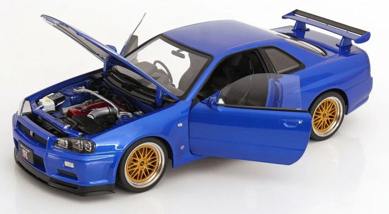 Nissan Nissan Skyline GT-R (R34) V-SPEC II 2001 + BBS Rims - 1:12 - KK Scale Nissan Nissan Skyline GT-R (R34) V-SPEC II 2001 + BBS Rims - 1:12 - KK Scale
