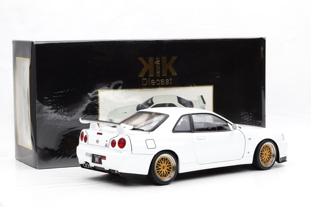 Nissan Nissan Skyline GT-R (R34) V-SPEC II 2001 + BBS Rims - 1:12 - KK Scale Nissan Nissan Skyline GT-R (R34) V-SPEC II 2001 + BBS Rims - 1:12 - KK Scale