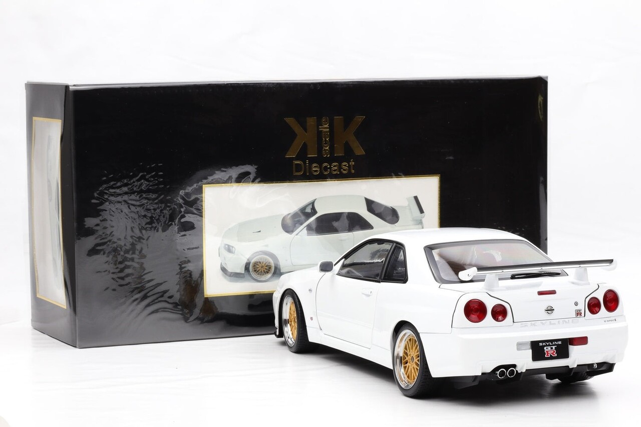 Nissan Nissan Skyline GT-R (R34) V-SPEC II 2001 + BBS Rims - 1:12 - KK Scale Nissan Nissan Skyline GT-R (R34) V-SPEC II 2001 + BBS Rims - 1:12 - KK Scale