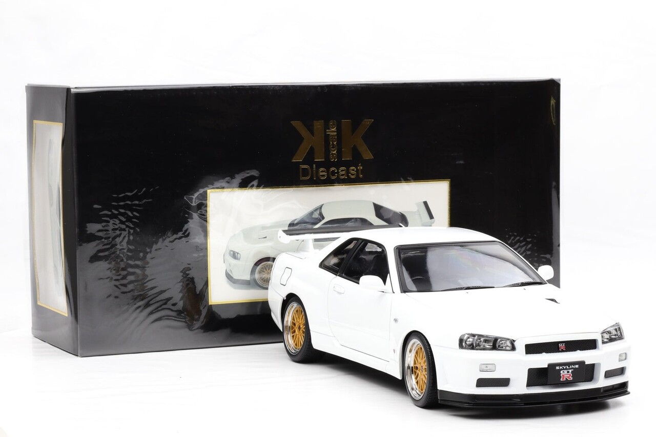 Nissan Nissan Skyline GT-R (R34) V-SPEC II 2001 + BBS Rims - 1:12 - KK Scale Nissan Nissan Skyline GT-R (R34) V-SPEC II 2001 + BBS Rims - 1:12 - KK Scale