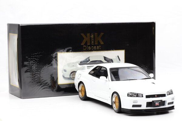 Nissan Nissan Skyline GT-R (R34) V-SPEC II 2001 + BBS Rims - 1:12 - KK Scale Nissan Nissan Skyline GT-R (R34) V-SPEC II 2001 + BBS Rims - 1:12 - KK Scale