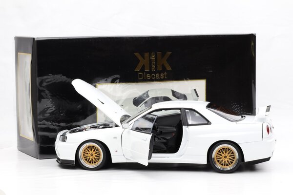 Nissan Nissan Skyline GT-R (R34) V-SPEC II 2001 + BBS Rims - 1:12 - KK Scale Nissan Nissan Skyline GT-R (R34) V-SPEC II 2001 + BBS Rims - 1:12 - KK Scale
