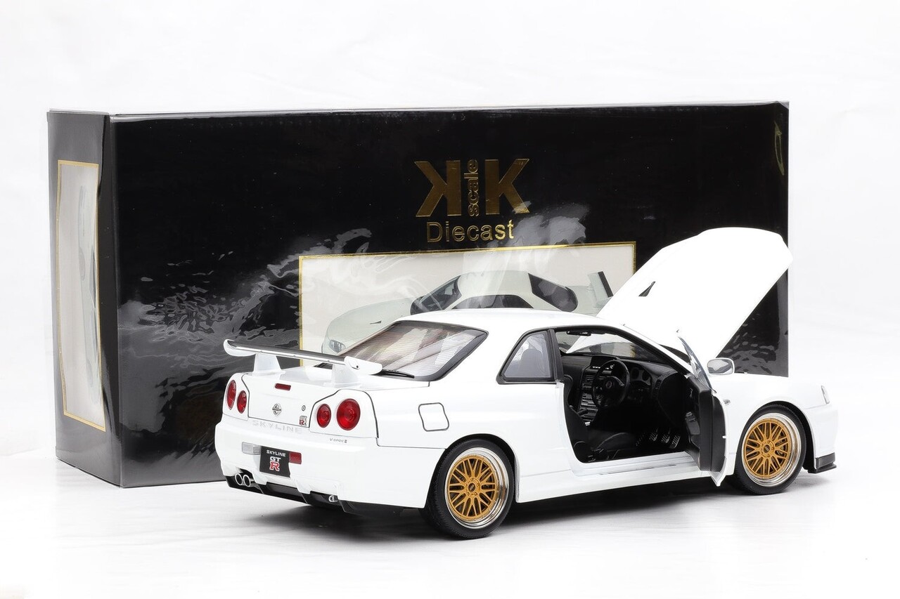 Nissan Nissan Skyline GT-R (R34) V-SPEC II 2001 + BBS Rims - 1:12 - KK Scale Nissan Nissan Skyline GT-R (R34) V-SPEC II 2001 + BBS Rims - 1:12 - KK Scale