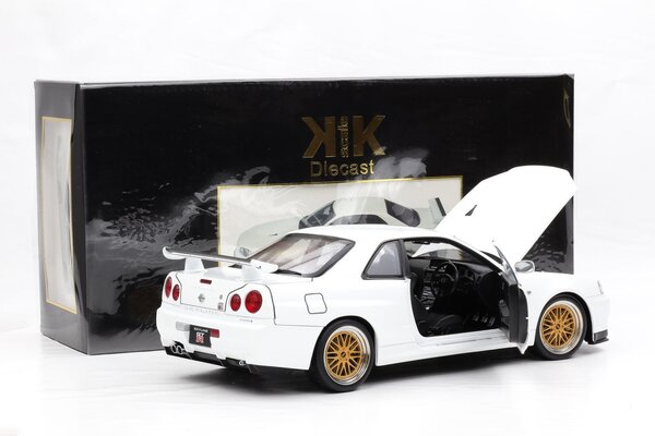 Nissan Nissan Skyline GT-R (R34) V-SPEC II 2001 + BBS Rims - 1:12 - KK Scale Nissan Nissan Skyline GT-R (R34) V-SPEC II 2001 + BBS Rims - 1:12 - KK Scale
