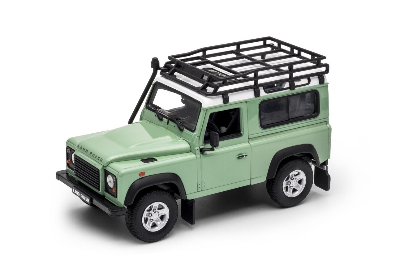 Land Rover Land Rover Defender + Roof Rack -1:24 - Welly Land Rover Land Rover Defender + Roof Rack -1:24 - Welly