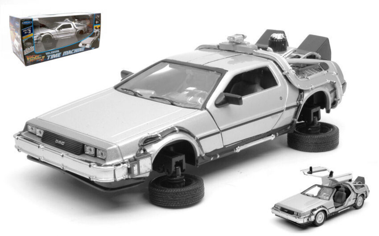 Movie Memorabilia DeLorean Time Machine Back To The Future II Flying Wheel Version 1983 - 1:24 - Welly Movie Memorabilia DeLorean Time Machine Back To The Future II Flying Wheel Version 1983 - 1:24 - Welly