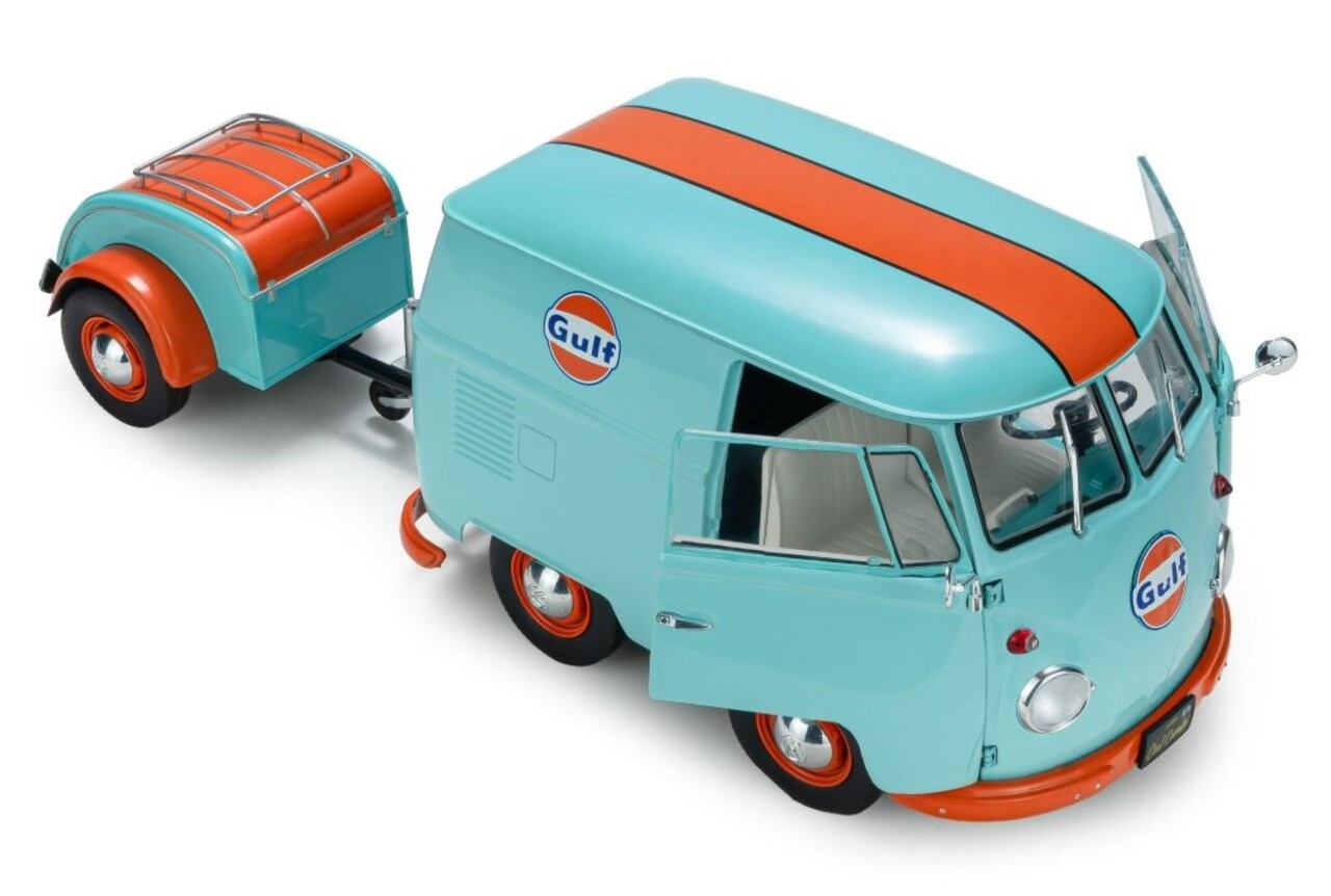Volkswagen Volkswagen Cool Combi Gulf Oil Tribute + Trailer 2024 - 1:18 - Solido Volkswagen Volkswagen Cool Combi Gulf Oil Tribute + Trailer 2024 - 1:18 - Solido