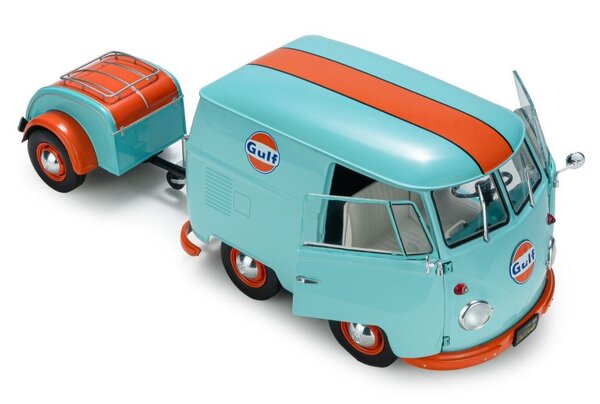 Volkswagen Volkswagen Cool Combi Gulf Oil Tribute + Trailer 2024 - 1:18 - Solido Volkswagen Volkswagen Cool Combi Gulf Oil Tribute + Trailer 2024 - 1:18 - Solido