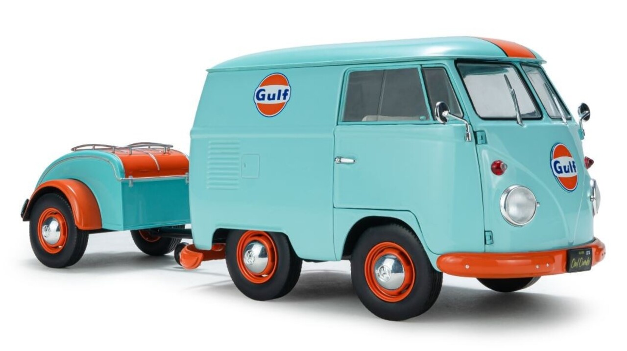 Volkswagen Volkswagen Cool Combi Gulf Oil Tribute + Trailer 2024 - 1:18 - Solido Volkswagen Volkswagen Cool Combi Gulf Oil Tribute + Trailer 2024 - 1:18 - Solido