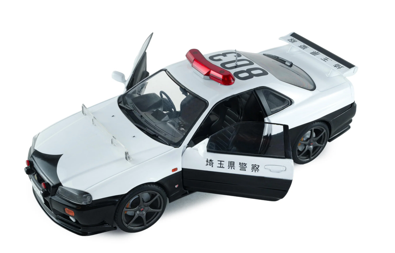 Nissan Nissan Skyline GT-R (BNR34) Japanese Police 1999 - 1:18 - Solido Nissan Nissan Skyline GT-R (BNR34) Japanese Police 1999 - 1:18 - Solido