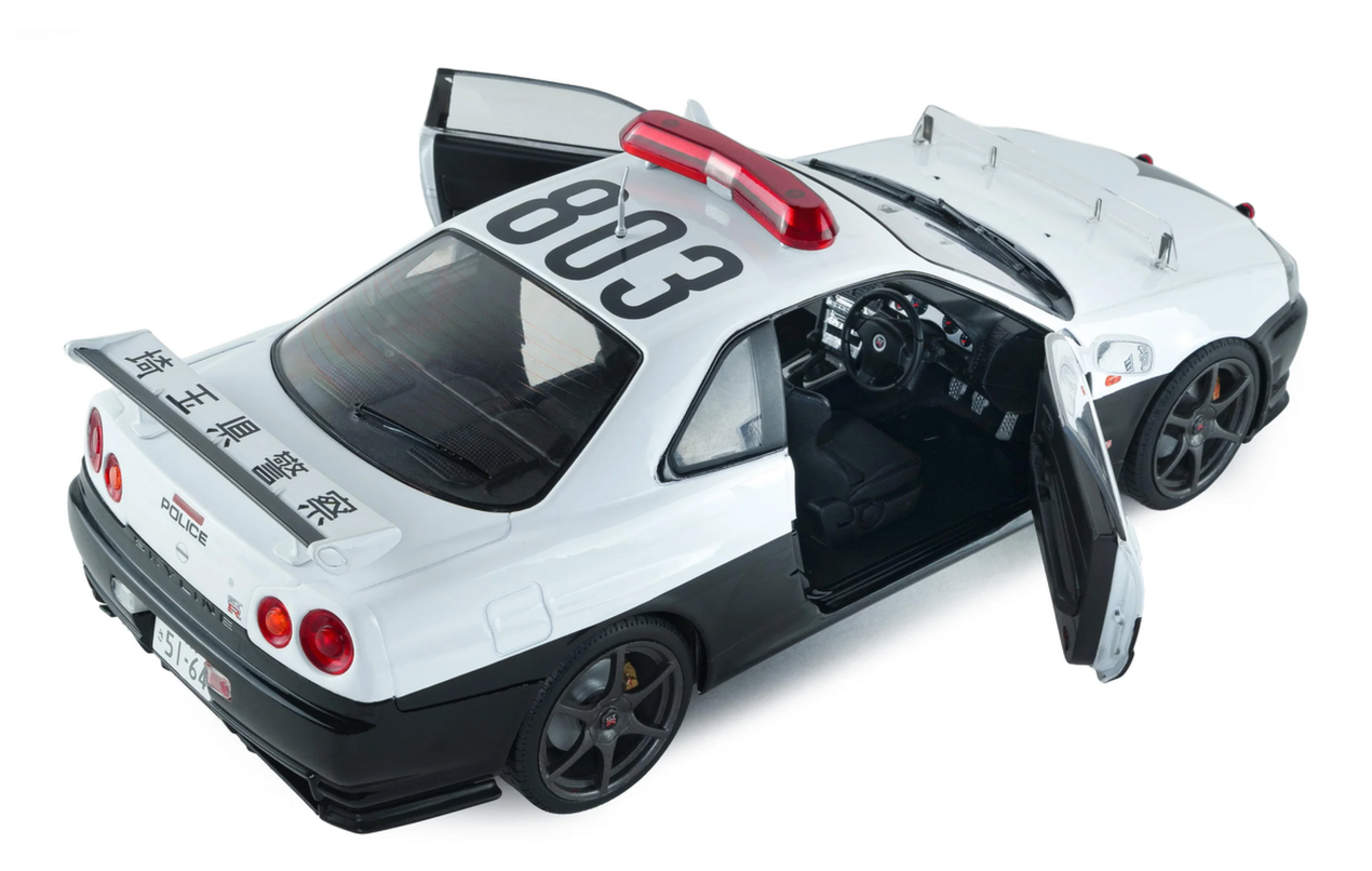 Nissan Nissan Skyline GT-R (BNR34) Japanese Police 1999 - 1:18 - Solido Nissan Nissan Skyline GT-R (BNR34) Japanese Police 1999 - 1:18 - Solido