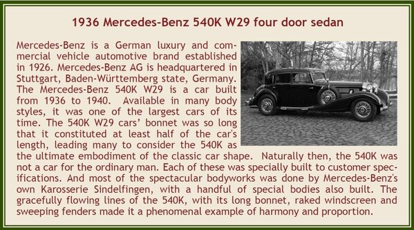 Mercedes-Benz Mercedes-Benz 540K W29 Four Door Sedan 1936 - 1:43 - Esval Models Mercedes-Benz Mercedes-Benz 540K W29 Four Door Sedan 1936 - 1:43 - Esval Models