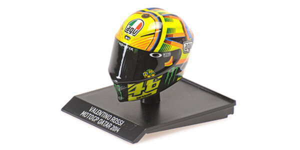 AGV Helm Valentino Rossi MotoGP Qatar 2014 - 1:10 - Minichamps AGV Helm Valentino Rossi MotoGP Qatar 2014 - 1:10 - Minichamps