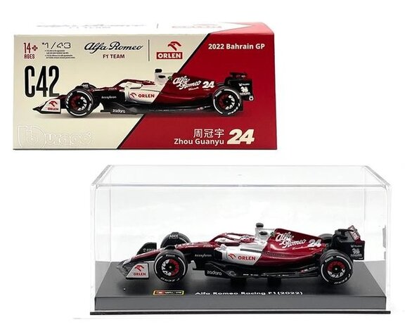 F1 Alfa Romeo Racing F1 #24 Bahrain GP 2022 - 1:43 - Bburago F1 Alfa Romeo Racing F1 #24 Bahrain GP 2022 - 1:43 - Bburago