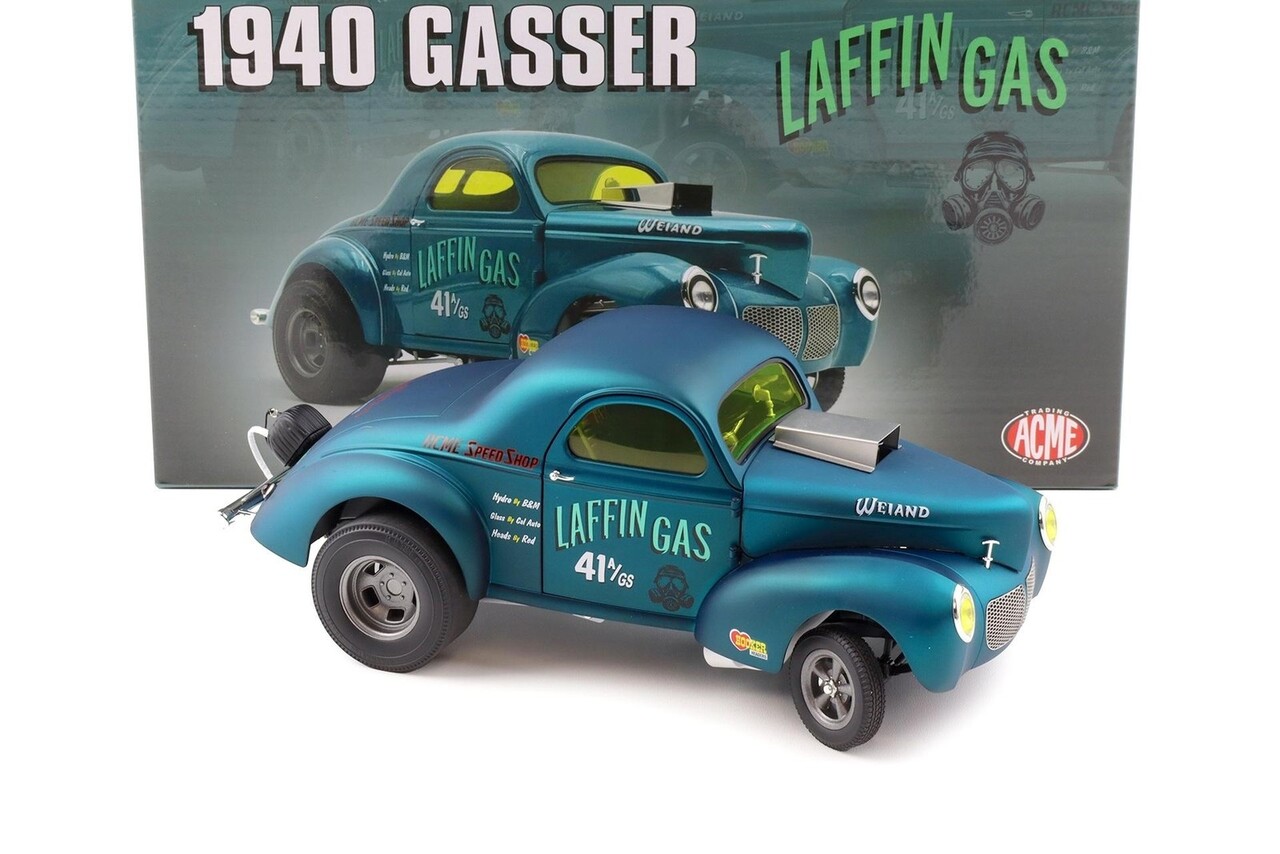 Willys Willys Gasser 'Laffin Gas' 1940 Vintage Drag Racing - 1:18 - ACME Willys Willys Gasser 'Laffin Gas' 1940 Vintage Drag Racing - 1:18 - ACME