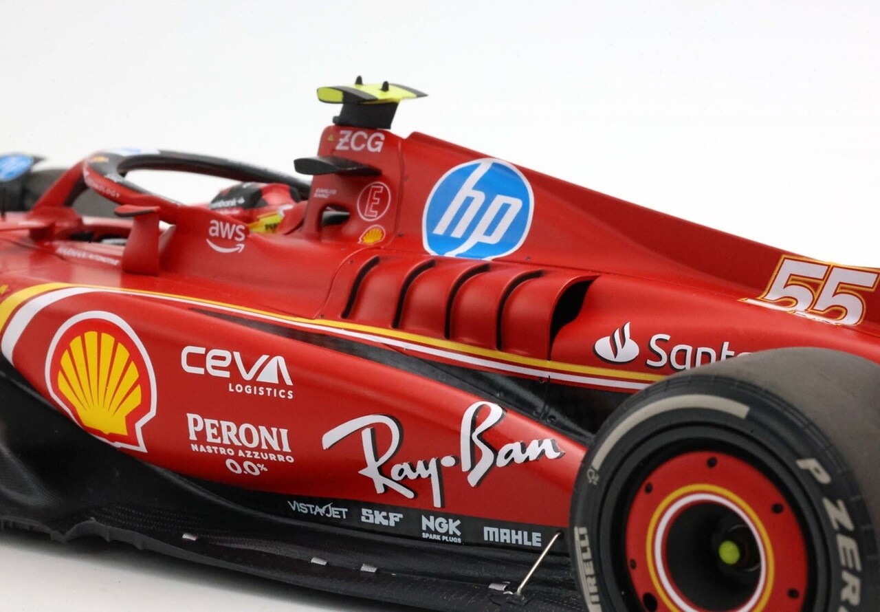 Formule 1 Ferrari F1 SF-24 #55 Team Scuderia Ferrari 2nd GP Austin USA 2024 C.Sainz + Showcase - 1:18 - BBR Formule 1 Ferrari F1 SF-24 #55 Team Scuderia Ferrari 2nd GP Austin USA 2024 C.Sainz + Showcase - 1:18 - BBR