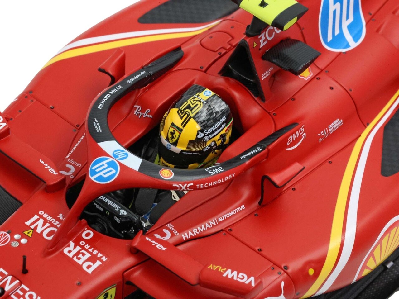 Formule 1 Ferrari F1 SF-2howcase - 1:18 - BBR 4 #55 Team Scuderia Ferrari Winner GP Monza Italy 2024 C.Sainz + Showcase - 1:18 - BBR Formule 1 Ferrari F1 SF-2howcase - 1:18 - BBR 4 #55 Team Scuderia Ferrari Winner GP Monza Italy 2024 C.Sainz + Showcase - 1:18 - BBR