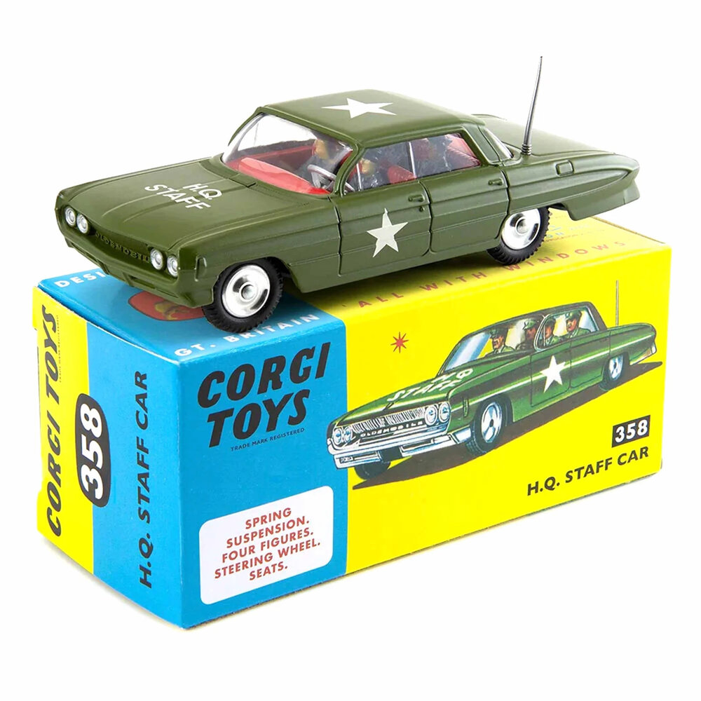 Oldsmobile Oldsmobile H.Q. Staff Military Car 1964 + 4 Figures - 1:43 - Corgi Oldsmobile Oldsmobile H.Q. Staff Military Car 1964 + 4 Figures - 1:43 - Corgi