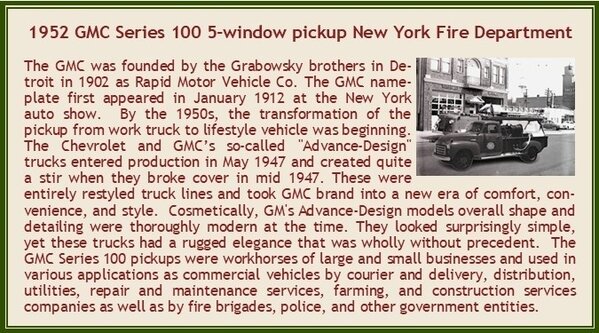 GMC GMC 100 Pick-Up Truck Fire Engine New York 1952 - 1:43 - Esval Models GMC GMC 100 Pick-Up Truck Fire Engine New York 1952 - 1:43 - Esval Models