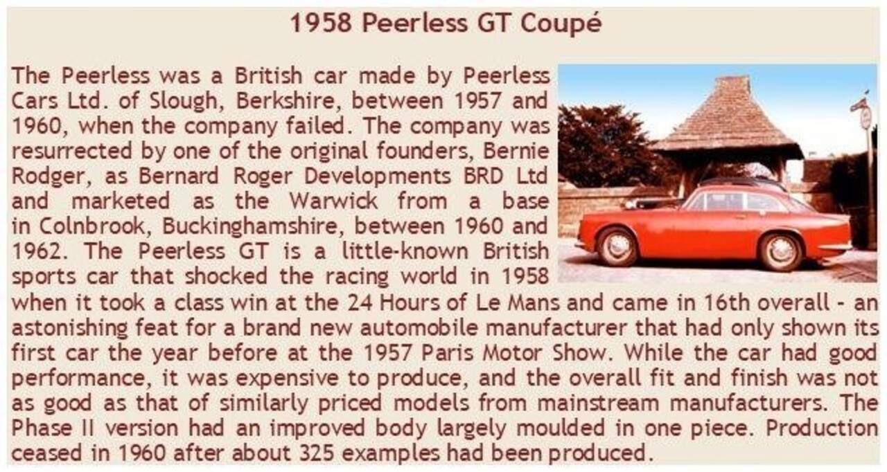 Peerless Peerless GT Coupé 1958 - 1:43 - Esval Models Peerless Peerless GT Coupé 1958 - 1:43 - Esval Models