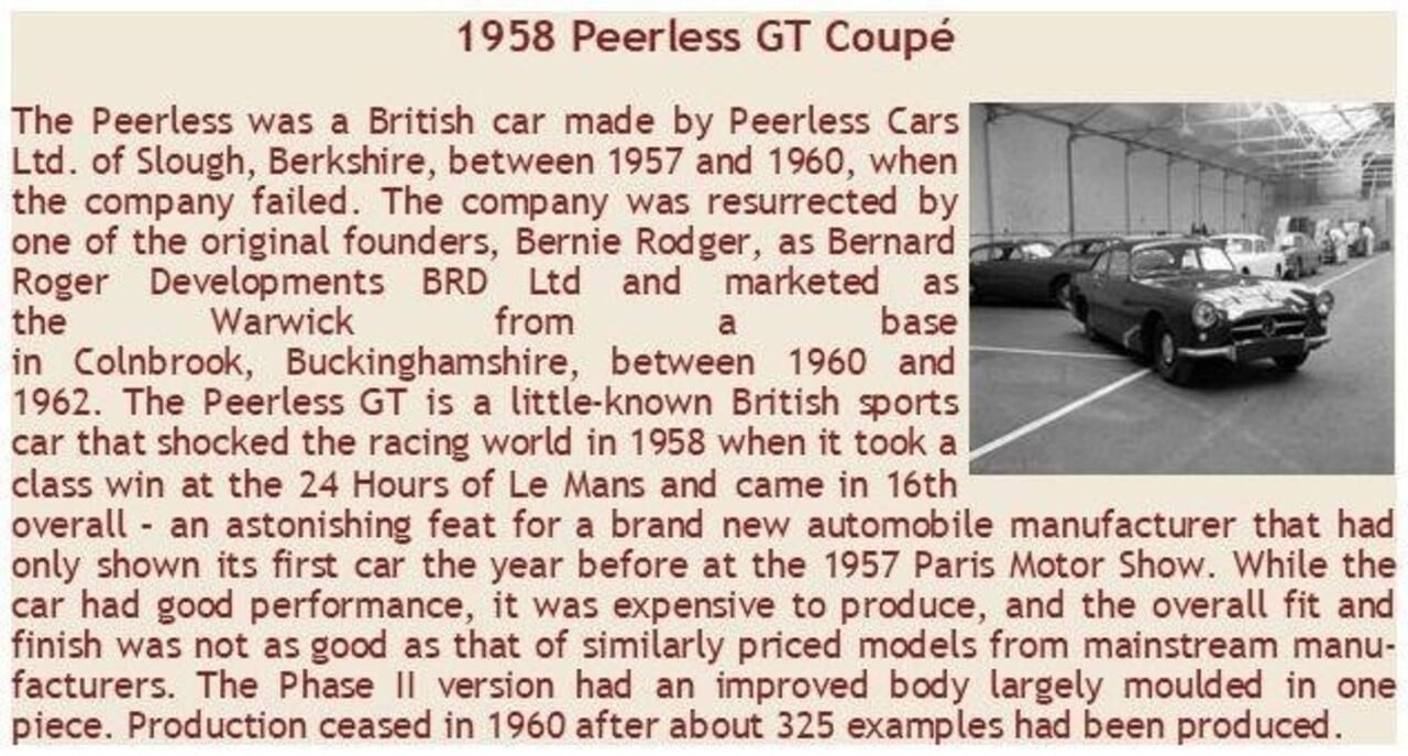 Peerless Peerless GT Coupé 1958 - 1:43 - Esval Models Peerless Peerless GT Coupé 1958 - 1:43 - Esval Models