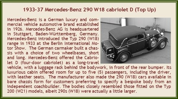 Mercedes-Benz Mercedes-Benz 290 W18 D Passo Corto Cabriolet Closed 1933 - 1:43 - Esval Models Mercedes-Benz Mercedes-Benz 290 W18 D Passo Corto Cabriolet Closed 1933 - 1:43 - Esval Models