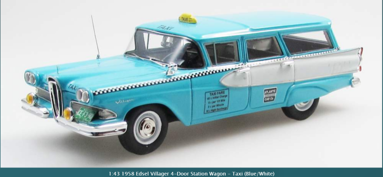 Edsel Edsel Villager Taxi 1958 - 1:43 - Esval Models Edsel Edsel Villager Taxi 1958 - 1:43 - Esval Models