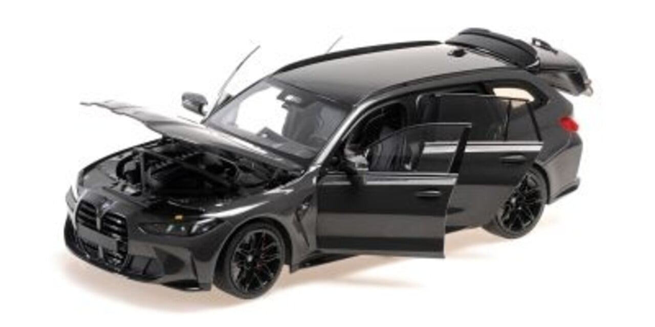 BMW BMW M3 Touring 2024 Grey- Black Wheels+ Interior - 1:18 - Minichamps