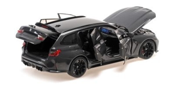 BMW BMW M3 Touring 2024 Grey- Black Wheels+ Interior - 1:18 - Minichamps