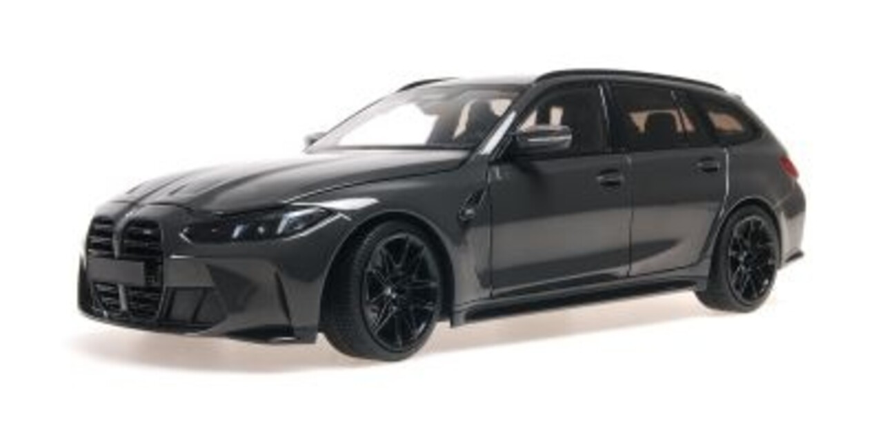BMW BMW M3 Touring 2024 Grey- Black Wheels+ Interior - 1:18 - Minichamps