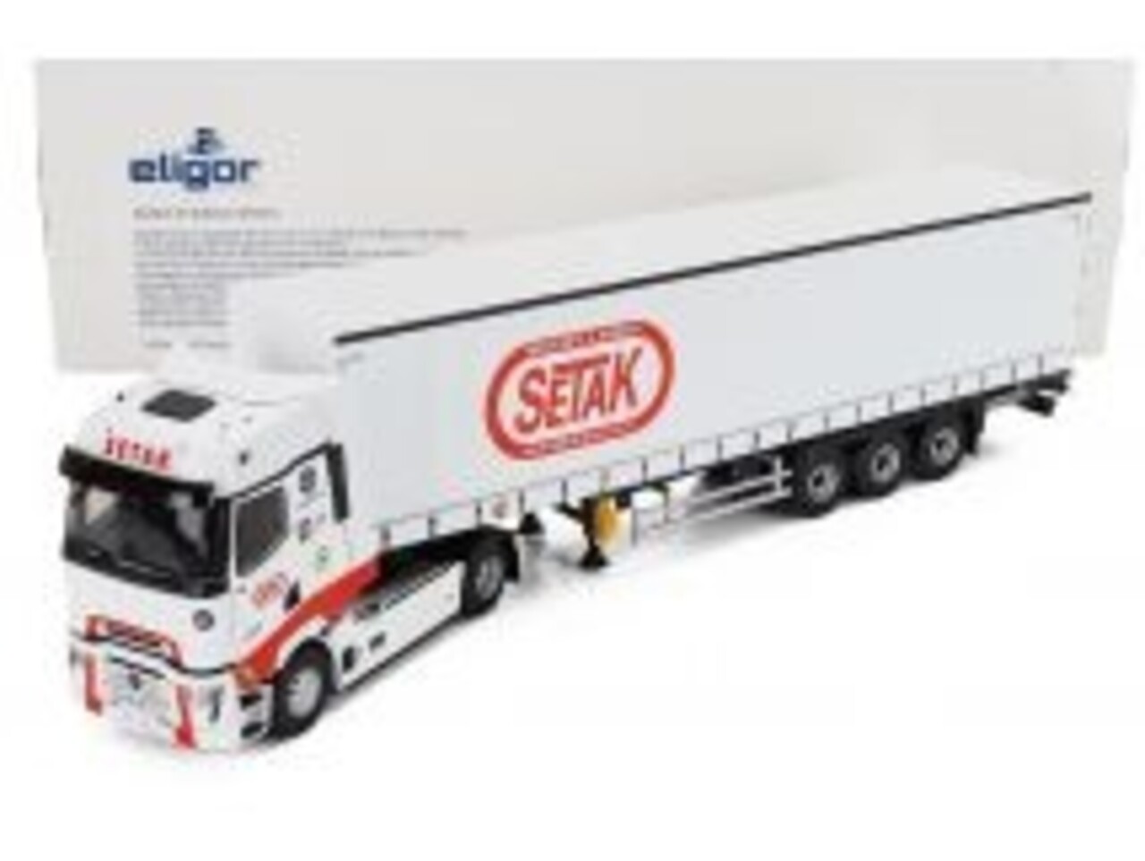 Renault Renault T-Line High Truck 4x2 + Semi Curtainside Trailer 3 Axle 'SETAK Transports' 2023 - 1:43 - Eligor