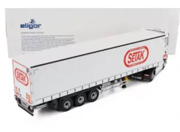 Renault Renault T-Line High Truck 4x2 + Semi Curtainside Trailer 3 Axle 'SETAK Transports' 2023 - 1:43 - Eligor