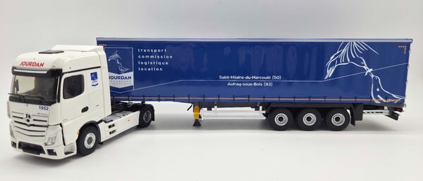 Mercedes-Benz Mercedes-Benz Actros 5 1841 Truck 4x2 + Curtainside Semitrailer 3 Axle 'Jourdan Transports' 2020 - 1:43 - Eligor Mercedes-Benz Mercedes-Benz Actros 5 1841 Truck 4x2 + Curtainside Semitrailer 3 Axle 'Jourdan Transports' 2020 - 1:43 - Eligor