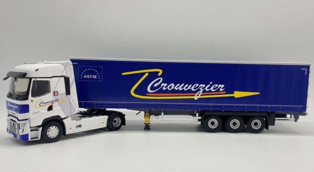 Renault Renault T520 Truck 4x2 + Curtainside Semi Trailer 3 Axle 'Crouvezier Transports' 2021 - 1:43 - Eligor Renault Renault T520 Truck 4x2 + Curtainside Semi Trailer 3 Axle 'Crouvezier Transports' 2021 - 1:43 - Eligor