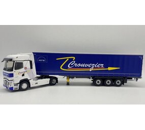 Renault Renault T520 Truck 4x2 + Curtainside Semi Trailer 3 Axle 'Crouvezier Transports' 2021 - 1:43 - Eligor