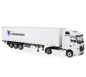 Mercedes-Benz Mercedes-Benz Actros 2 1845 Truck 4x2 + Curtainside Semitrailer 3 Axle ' Vigneron Transports' 2018 - 1:43 - Eligor Mercedes-Benz Mercedes-Benz Actros 2 1845 Truck 4x2 + Curtainside Semitrailer 3 Axle ' Vigneron Transports' 2018 - 1:43 - Eligor