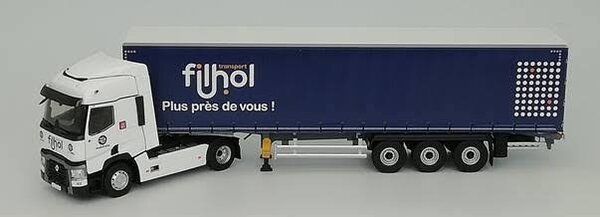 Renault Renault T460 Truck 4x2 + Curtainside Semi Trailer 3 Axle 'Filhol Transports' 2016 - 1:43 - Eligor